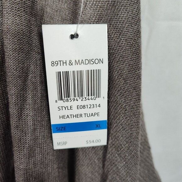 89th and Madison Brown Waterfall Open Front Cardigan Sweater Women Size XL NEW - Picture 6 of 6